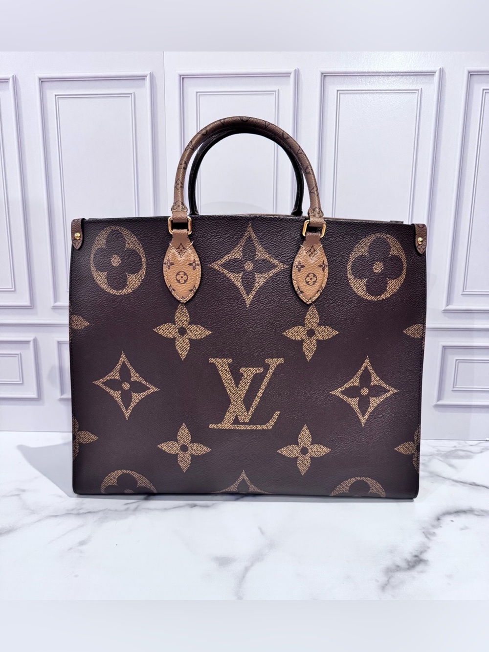 Authentic Louis Vuitton LV Monogram Logo OnTheGo GM Tote Shoulder Bag Handbag
